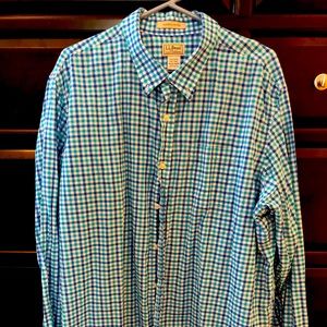 Men’s LL Bean XXL Tall Gingham Shirt
